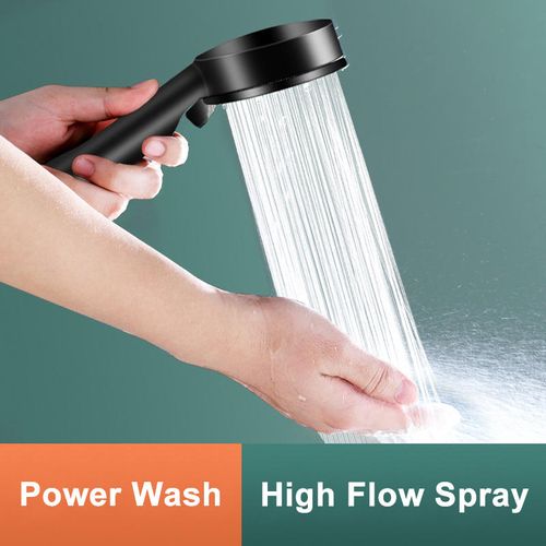 Black 5 Modes Shower Head Adjustable High Pressure Water Saving Shower Head Water Massage Shower Head Bathroom Accessories