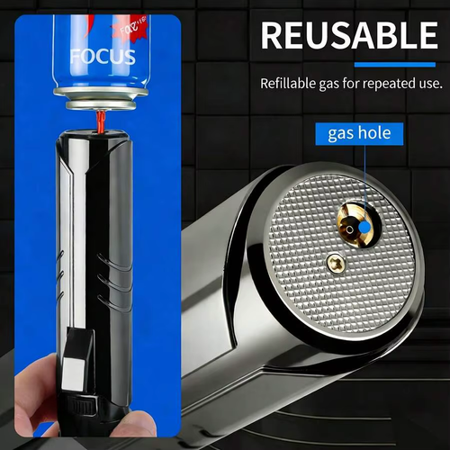 1800°High Temperature Spray Gun Butane Gas Lighter Metal Outdoor Windproof Blue Powerful Flame Torch Jet Lighter Welding Tool