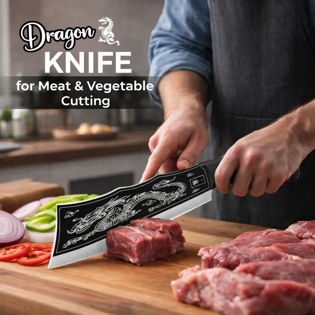 🐉🔪 29.5cm Dragon Knife For Meat and Vegetable Cutting 🔪🐉