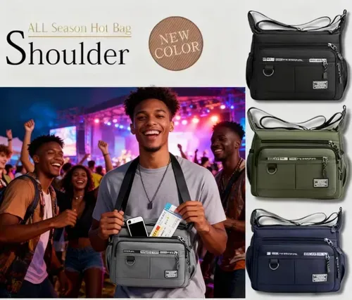 Large-Capacity Crossbody Bag – Waterproof, anti-theft, and ultra-durable, perfect for hiking, shopping, and traveling!