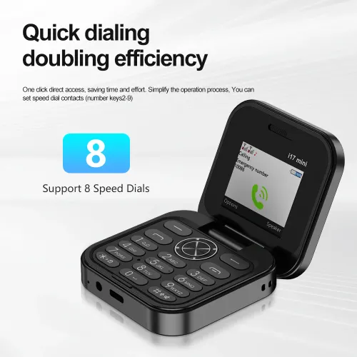 Hot Sale SERVO i17Mini 2G Small Flip Mobile Phone 2 SIM Speed Dial Magic Vioce MP3 Flashlight Mini Fold Cellphone FM Radio