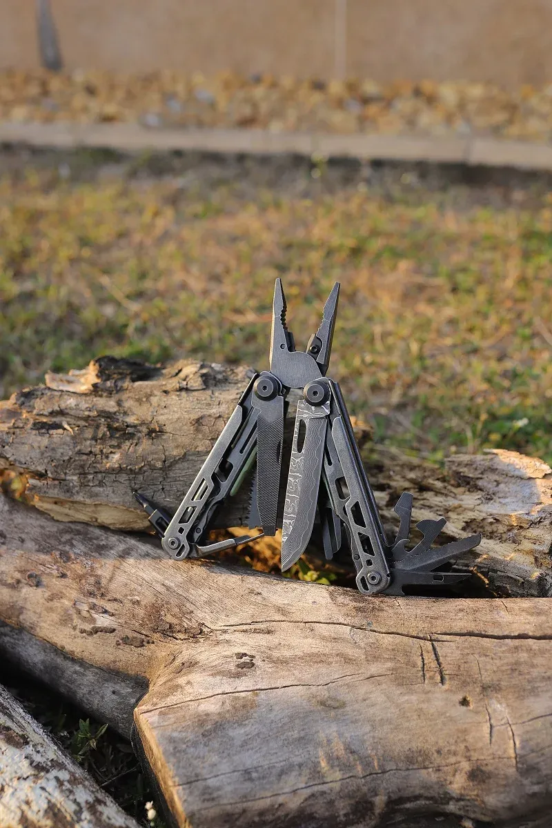 Daicamping DL13 Damascus Steel Knives Scissors Multi-Tools Pliers EDC Multitools Multifunctional Folding Knife