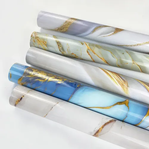 60*300cm Smooth Marble Pattern Self-adhesive Wallpaper Oil Resistant and Waterproof Stickers Furniture Renovation Self-adhesive Wallpaper