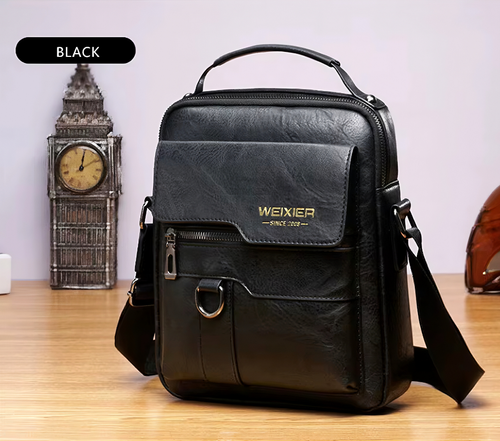 Men's Genuine Leather Crossbody Shoulder Bag