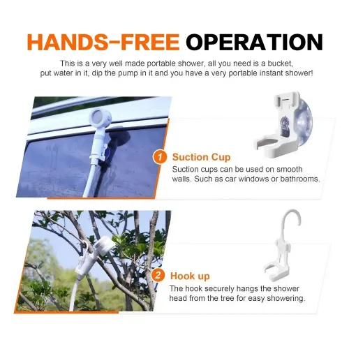 Portable USB Rechargeable Camping Shower Pump Electric Filter Shower