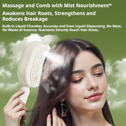 Multi Functional Spray Massage Hair Comb Detangling Brush With Sprayer And Red Light Therapy For Scalp Massage Daily Hair Care