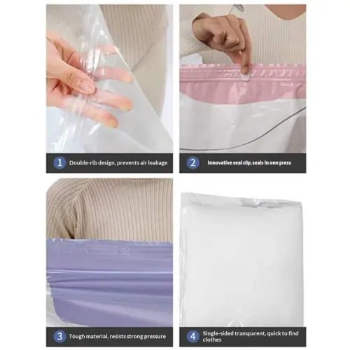 2PC No-pump Vacuum Storage Bags 3D Vacuum Compression Luggage Sealing Bag Clothes Comforters Blankets Large Capacity Storage Bag