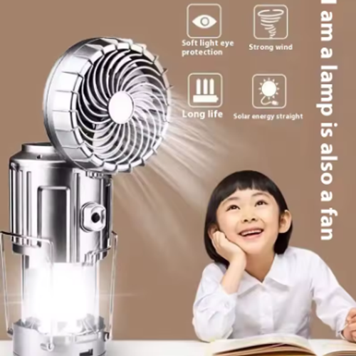 Solar Portable Camping Lanterns Electric Fan 1500mAh LED Solar Power Hanging Tent Rechargeable