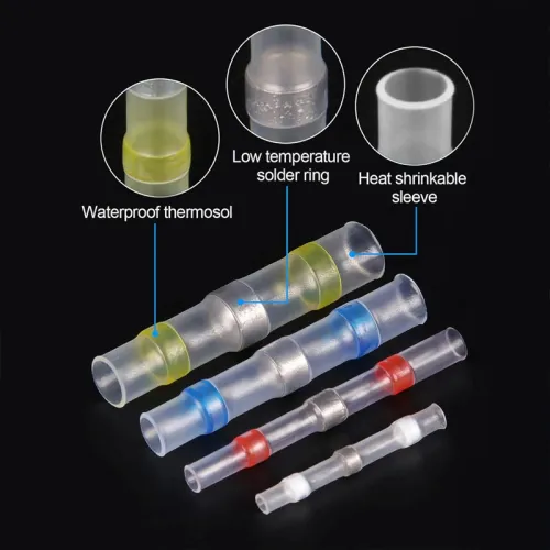 Waterproof Heat Shrink Tube With Solder Insulated Electrical Wire Terminal Butt Splice Solder Electric Connector Set