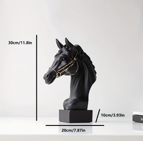 Modern Minimalist Horse Head Statue Art Nordic Design Resin Sculpture, Contemporary Decor