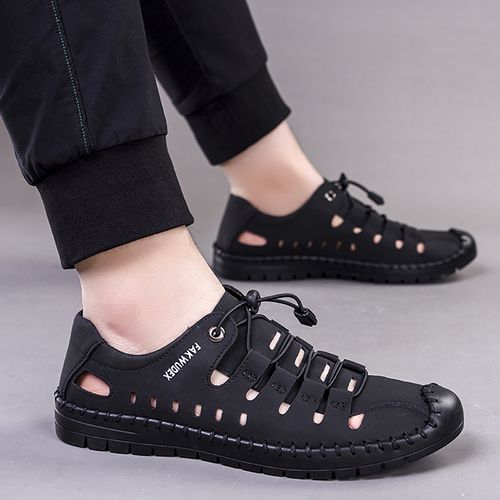 New Summer Men Genuine Leather Sandals Business Casual Shoes Men Outdoor Beach Sandals Roman Men Summer Water Shoes