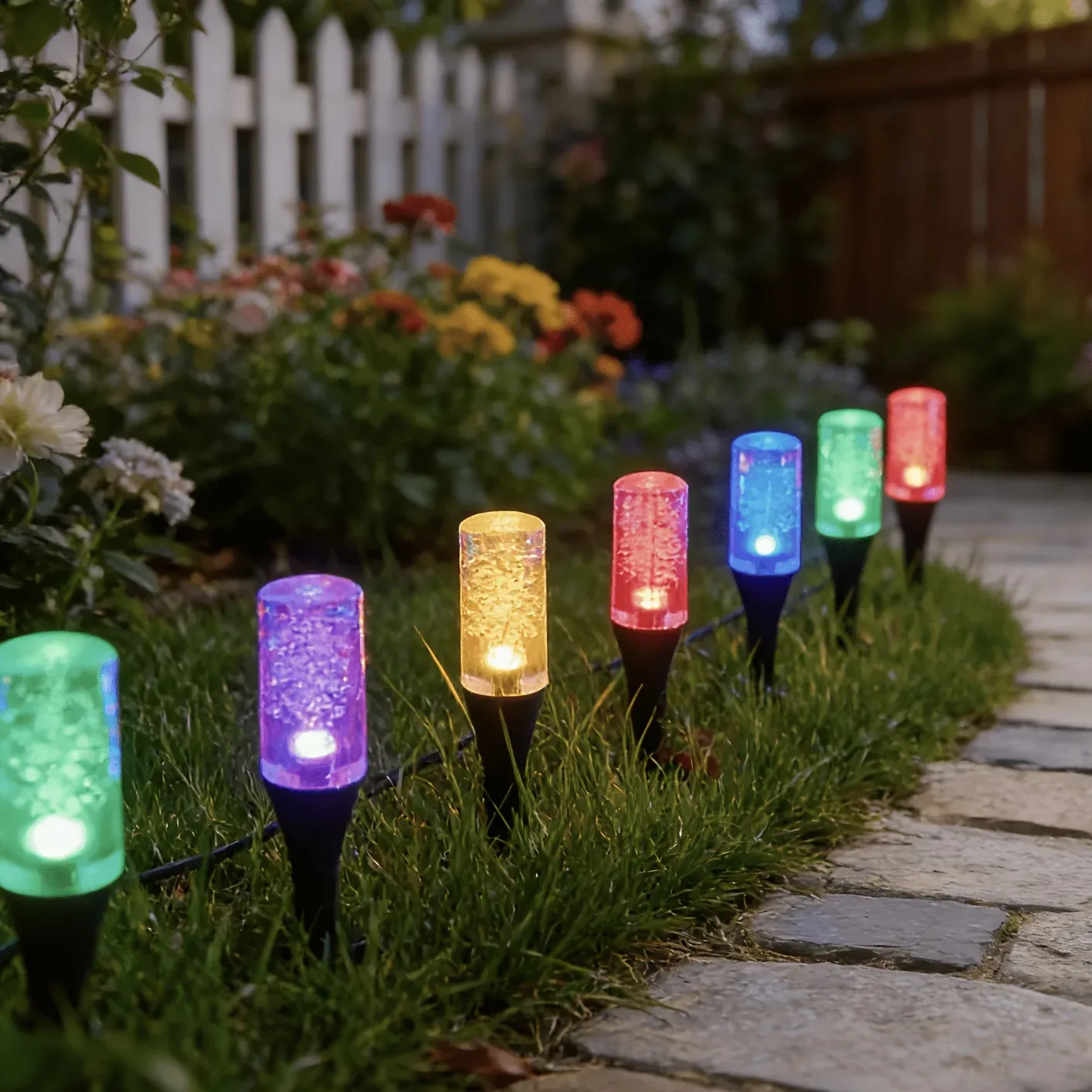 10Pcs 20Pcs Solar Bubble Stick Outdoor Lights, Easy Installation, 8 Modes IP44 Waterproof Auto Sensor, Decorative Lights for Yard