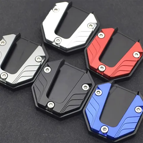 2pcs Scooter Motorbike Accessories Extension Foot Pad Support Plate Aluminum Alloy Motorcycle Bike Kickstand Extender Foot Side Stand
