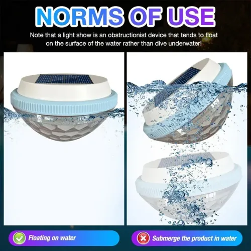 Solar Floating Pool Lighting, RGB Colour Changing Waterproof Pond Lights for Decoration of Swimming Pools, Yard Roads