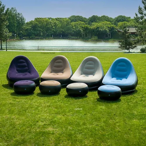 Home Bedroom Lazy Sofa Lounge Chair European Graffiti Inflatable Seatings Outdoor Camping Portable Chair Furniture