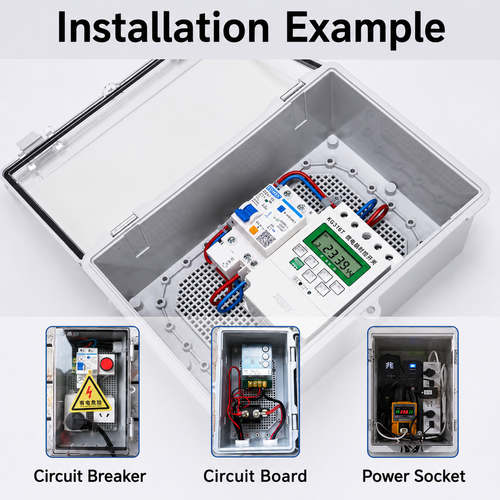 IP66 Waterproof ABS Junction Box Electrical Enclosure Outdoor Power Distribution Box Gray Transparent