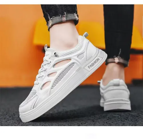 Summer Hallow Breathable White Mesh Shoes for Men Wading Stream Tracing Shoes Male Fashion Casual Board Shoe Man