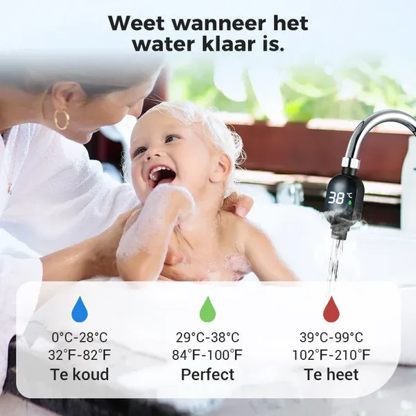💧Douche thermometer🌡️Geen giswerk meer - Instant Temp!🚿