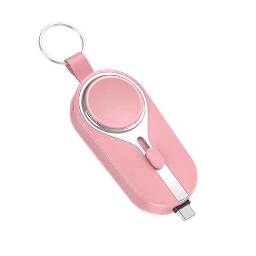 1500mAh Portable Pocket Emergency Mini Charging Keychain Power Bank for USB Type-C and iPhone