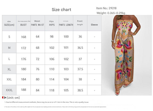 New sexy and fashionable printed camisole with loose fitting women's pants set