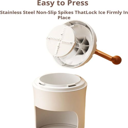 Home Ice Maker Complete Machine Washable Stainless Steel Blade ABS + Stainless Steel White Houseware Manual Ice Crusher