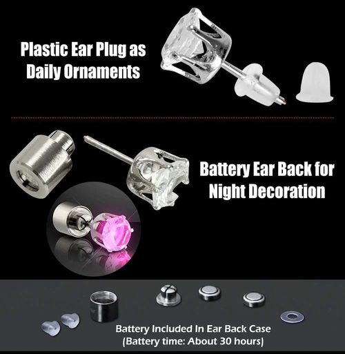 A pair Stylish LED-illuminated crown earrings