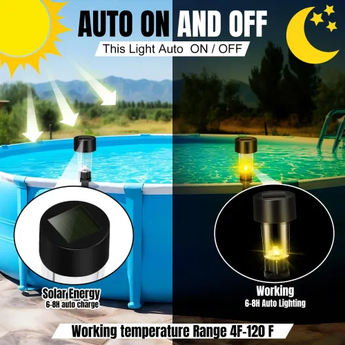 6Pcs Solar Led Pool Light Frame on The Ground for Swimming Pool Outdoor Pool Wall Fence Decorative Accessories Led Solar Lamp