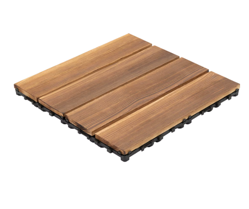 10 Pcs Patio Deck Tiles Wood Plastic Composite Interlocking Decking Tiles for Indoor & Outdoor Waterproof Brown