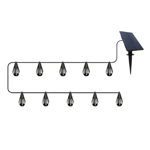 Solar Halloween Lights Outdoor String Lights with 10 Flickering Flame Bulb Waterproof Solar Powered LED Flame Lights for Decor