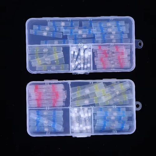 Heat-shrink solder connectors (pack of 50 or 100) – waterproof solder seal, heat-shrink butt connectors.