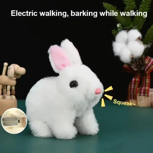 Electric Rabbit Doll Plush Simulation Cute Interactive Toy Walking Companion Birthday Gift Creative Interesting Toys