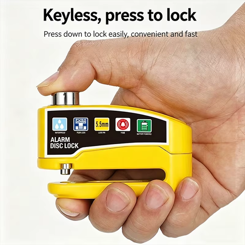 Motorcycle Bicycle Disc Lock Safety Protection Padlock Aluminum Alloy AntiTheft Alarm