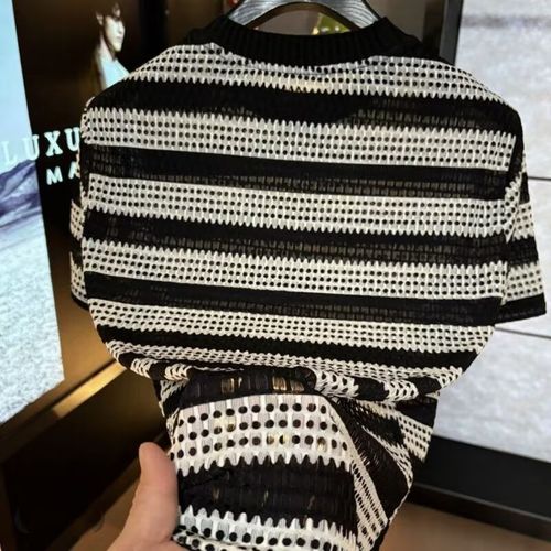 Men's striped short-sleeve T-shirt