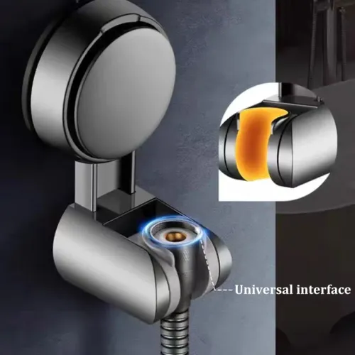 Punch-free Suction Cup Shower Bracket Fixing Artifact Removable and Adjustable Bathroom Shower Rack Shower Head Accessories