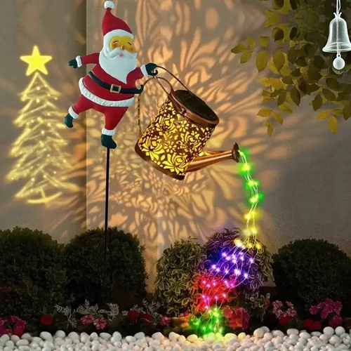 🎅Christmas Early Bird Sale-Christmas Santa Solar Kettle Lights Garden Lawn Decorative Lights✨