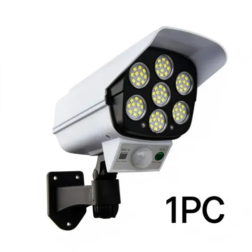 Solar Motion Sensor Security Light Dummy Fake Camera Outdoor Wall Lamp with Remote
