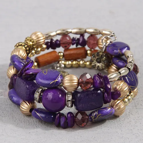 Bohemia Resin Beads Mixed Color Multilayer Bracelet Sets For Women Accessories Ocean Holiday Accessories