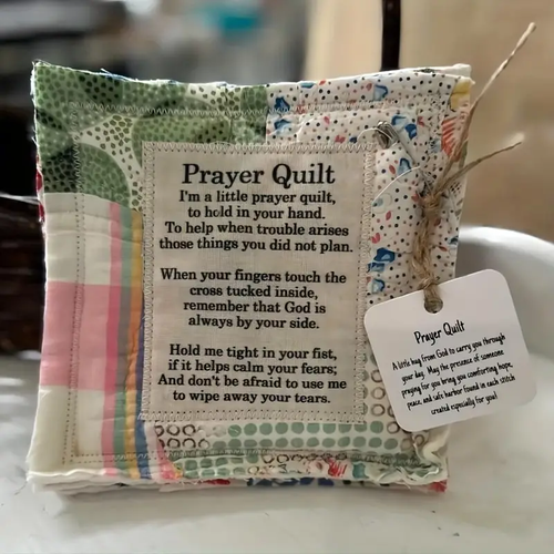 ✝️Best Encouraged And Blessed Gift-Prayer Quilt with cross inside