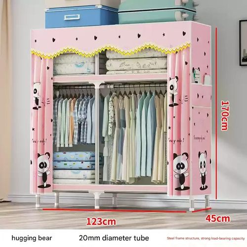 Simplified wardrobe, home bedroom, thick steel pipe