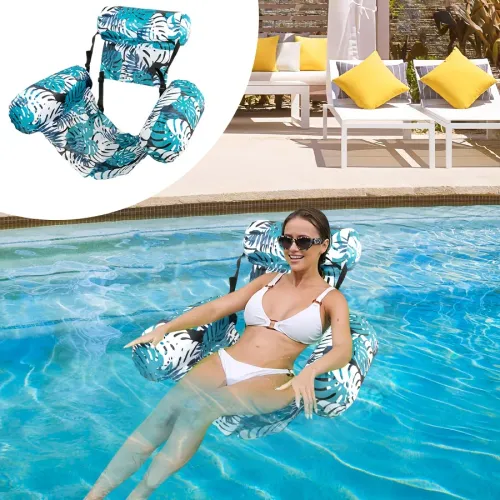 1 PC Inflatable Floating Lounger for Adult,Portable Pool Float Chair,Foldable Recliner for Swimming Pool,Lake,Beach Summer Relaxation