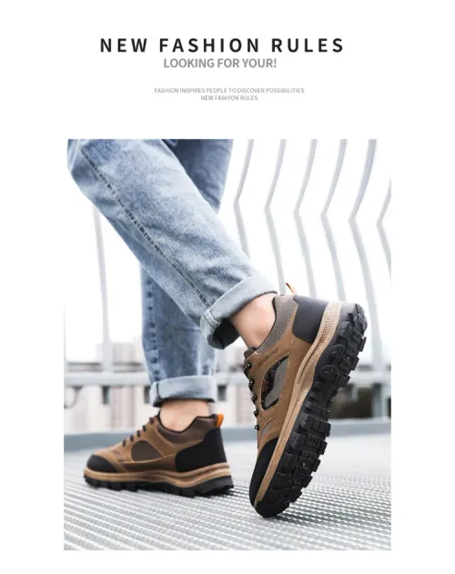 2026 Men Casual Sports Leather Outdoor Fashion Shoes Lightweight Sneakers Shoes