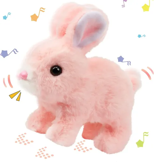 Electric Rabbit Doll Plush Simulation Cute Interactive Toy Walking Companion Birthday Gift Creative Interesting Toys