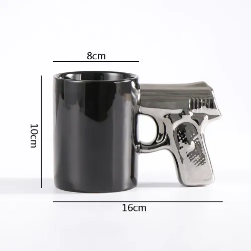 Creative Amazon Cross-Border Coffee Mug: Revolver-Style Ceramic Cup