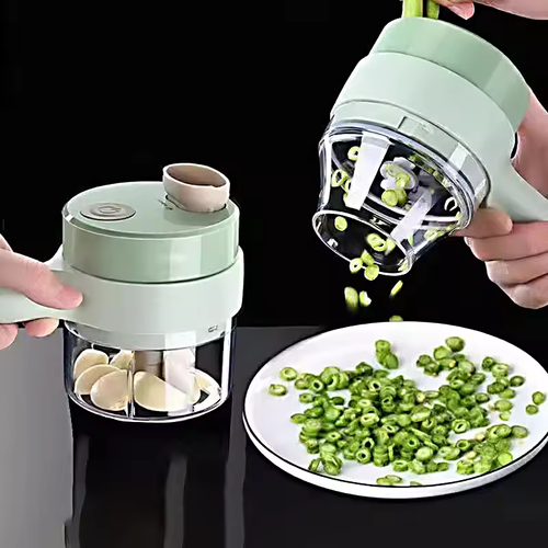 Multi-function Garlic Paste Electric Artifact Gatling Small Vegetable Cutting Wireless Automatic Pressure-pull Food Supplement