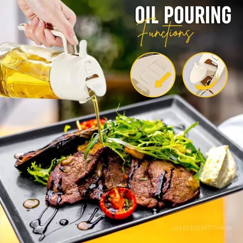 2in1 500ml Oil Sprayer Oil Spray Bottle Oil Tank BBQ Kitchen Baking BBQ Picnic Kitchen Tools