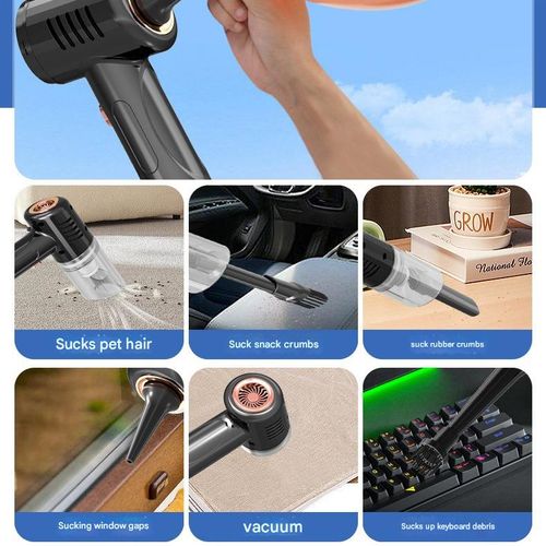 Portable car vacuum cleaner, small size, detachable head, easy to store car cleaning tools