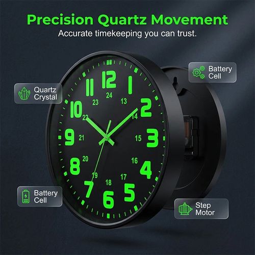 Luminous Wall Clock – Silent, 12-Inch, Day & Night Visibility 🌙