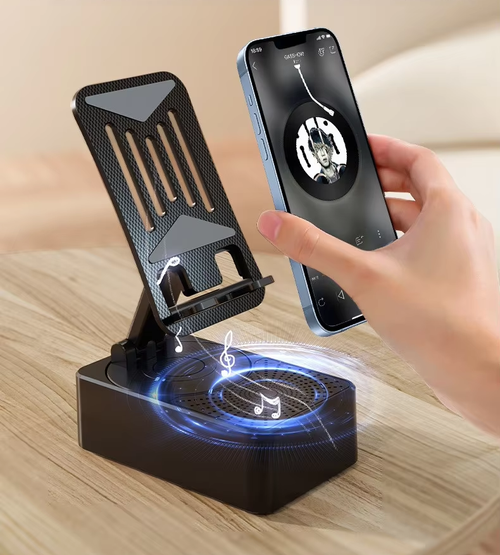 3 in 1 Bluetooth 5.3 Speaker With Cell Phone Holder Stand Charging Portable Adjustable Desktop Live Lazy Phone Tablet Bracket