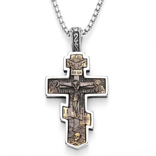 Retro Jesus Cross Men Necklace Brass Stainless Steel Pendant Chain Women Jewelry Punk Personality Fashion Wholesale Dropshiping