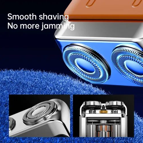 Double headed mini electric shaver with USB rechargeable, waterproof, portable travel, dry and wet dual-use shaver